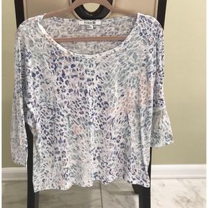 Blue cheetah print basic top from forever 21